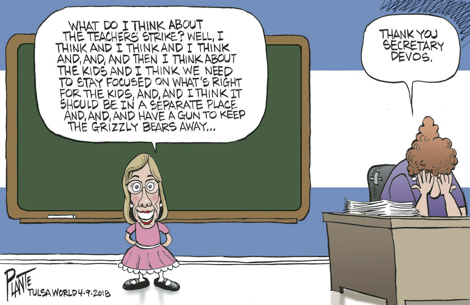 Bruce Plante Cartoon: Oklahoma Teachers' Strike Week II